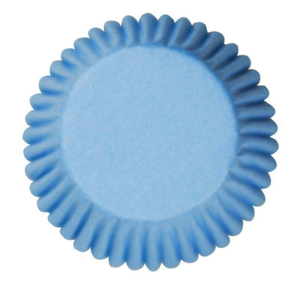 Pale Blue Plain Printed Baking Cases